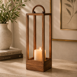 Rustic <b>Hurricane</b> Candleholder with Rope Handle and Stainless Steel Accents for Christmas Home Decor and Outdoor Ambiance - Product Image 6