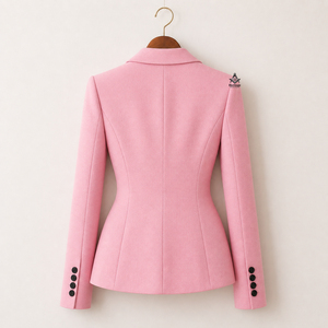 Blazer Rosa de Lana Mezclada para Mujer, Ropa Masónica Herencia, Abrigo de Manga Larga, Estilo Griego, para Hermandades, Fraternidades, Negocios, Abrigo Elegante - Product Image 4