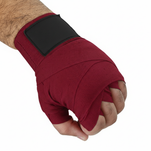 Vendas de Boxeo Semi Elásticas Color Granate para Artes Marciales, Entrenamiento Profesional de MMA - Product Image 3