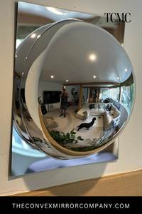 Ensemble de miroirs muraux convexes en verre moderne avec écran LED, forme ronde, pour la décoration artistique de la pièce - Product Image 1