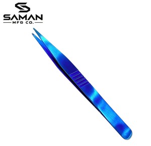 Professionelle Piercing-Fixierzange 12cm Gerade 0,30mm Spitze 9mm Flacher Griff Edelstahl Chirurgisches Instrument - Product Image 5