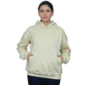 เสื้อฮู้ดดี้ผ้าโพลีเอสเตอร์ผสมคอตตอนสีพื้นสำหรับผู้หญิง เนื้อผ้านุ่ม สวมใส่สบาย เหมาะสำหรับฤดูหนาว สไตล์ลำลองทรงโอเวอร์ไซส์ - Product Image 5