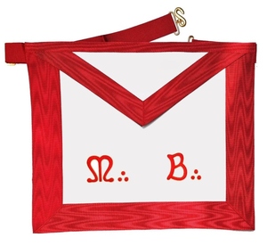 Tablier MB Maître REAA Scotish rite Apron Professional Machine Embroidery Lace Safety Pin Premium - Product Image 1