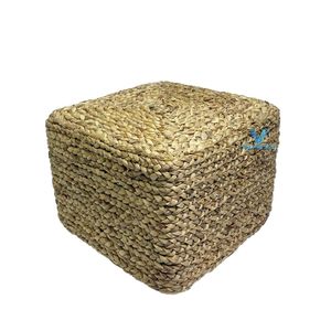New Collection Water Hyacinth Ottoman Handwoven Pouf Decorative Floor <b>Seat</b> Wholesale OEM Manufacturer - Product Image 5