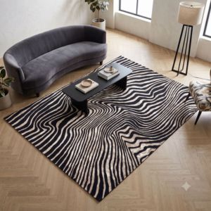Z&H HOME Modern Handmade Hand Tufted Wool Silk <b>Leopard</b> Animal <b>Print</b> Eco-Friendly Non-Slip Medium Pile Area <b>Rug</b> for Home Decor - Product Image 1