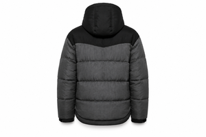 Custom Hooded Puffer Jacket Cold Climate Outerwear Warm Filling Chenille Badge Service Sleeve Utility Pocket D <b>Ring</b> Attachment - Product Image 3