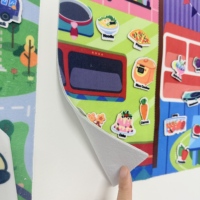 Autocollant mural amovible en feutre uni, innovant, écologique, sans danger pour les enfants, en PVC, surface mate givrée, taille personnalisée