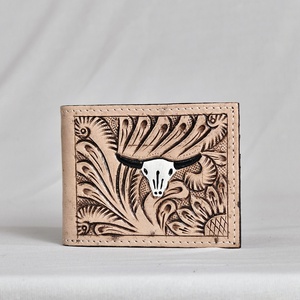 Cartera de Cuero Genuino para Hombre, Diseño de Calavera de Toro, Multifuncional, Hecha a Mano, Cierre Abierto, Estilo Rajasthan, Superventas - Product Image 1