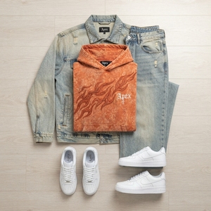 Sudadera con Capucha Bordada Naranja para Hombre, Sudadera de Felpa de Algodón Premium, Ropa Urbana, Logotipo Personalizado, Venta al Por Mayor, Moda - Product Image 3