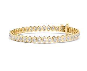 Élégant bracelet tennis de luxe en or rose 9 carats avec diamant ovale de 6,53 carats cultivé en laboratoire, serti clos, pureté VS+ - Product Image 6