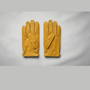 Gants et mitaines en cuir souple pour homme, style vintage, unisexe, coupe ajustée, à doigts entiers - Product Image 2
