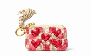 Porte-monnaie de luxe fait main en forme de cœur pour femme, petit portefeuille zippé au design mignon et romantique, pochette porte-clés artisanale haut de gamme - Product Image 4