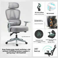 Chaise de bureau ergonomique avec fauteuil élévateur confortable en maille Executive Home Appui-tête réglable et fonction extensible
