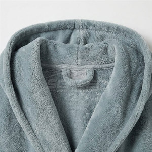 Bata de Baño para Hombre de Forro Polar Suave 100% Algodón, Transpirable, de Secado Rápido, con Cuello Alto, para Uso en Casa, Salón, Hotel, Spa, Ducha, Invierno, Interior, Larga - Product Image 5