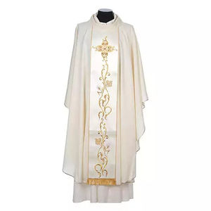 Vêtements liturgiques imprimés : Chasuble et étole, Robe de prêtre chrétien, Soutanes longues pour hommes, Costume de prêtre, Vêtements de prière, Vêtements de clergé (Évêque, Doctoral) - Product Image 5