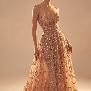 Vestido de Noche de Sirena con Lentejuelas y Cuentas de Alta Gama, Elegante Vestido Formal Largo hasta el Suelo, Calidad de Boutique, Vestido de Fiesta para Invitadas de Boda - Product Image 1