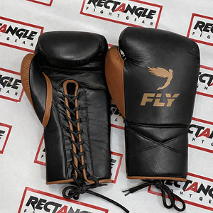 Fabrication en usine de gants de boxe sur mesure, 100% cuir véritable, professionnels, à lacets. - Product Image 1