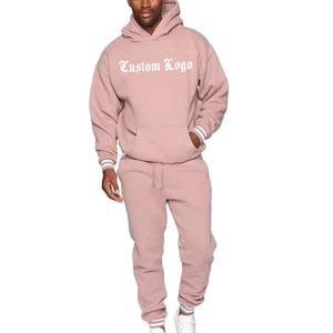 ชุดวอร์มผู้ชายผ้าเฟรนช์เทอร์รี่พิมพ์ลายระบายอากาศสำหรับฤดูหนาว พร้อมกางเกงขายาวเอวยางยืด - Product Image 1