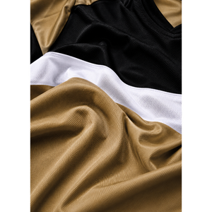 Conjunto de Camiseta de Fútbol con Bloques de Color, Cuello en V, Manga Corta, Uniforme de Entrenamiento, Ropa Deportiva de Equipo, 100% Poliéster, Absorbe la Humedad - Product Image 3