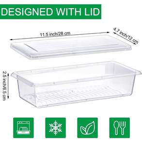 Contenedor de Almacenamiento de Verduras para Refrigerador, Placa de Drenaje Extraíble, Plástico PP Hermético, Gran Capacidad, Tapa Abatible de Grado Alimenticio - Product Image 5