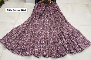 Lehenga en coton imprimé noir, rouge et blanc, longueur au sol, coupe ample, vêtements ethniques pour femmes, Inde, Pakistan, tenue de fête - Product Image 4