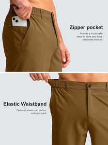 Shorts de golf pour hommes, coupe ajustée, décontractés, en maille douce et extensible, 95% polyester, 5% élasthanne, prix imbattable - Product Image 3