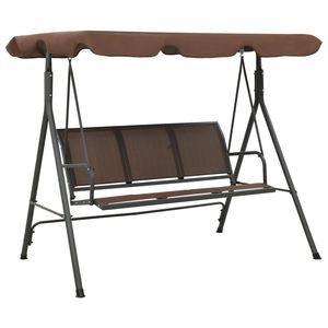 Grande balançoire de véranda avec structure en acier thermolaqué, balançoire de patio haut de gamme, couleur café - Product Image 1
