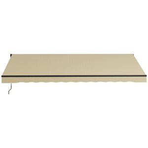 Tenda da Sole Retrattile Beige 16 X 10, 280gsm Resistente ai Raggi UV, Riparo Parasole per Terrazza, Balcone, Giardino - Product Image 1