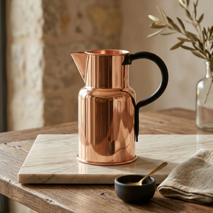 Premium made in India hammered <b>copper</b> water pitcher with decorative <b>handles</b>, available at wholesale prices. - Product Image 5
