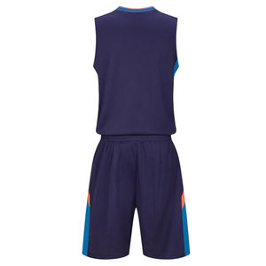 Ensemble de maillots de basket-ball pour hommes, sans manches, col en V, color-block, maille respirante, vêtements de sport pour adultes, toutes saisons - Product Image 4