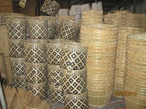 Handmade Natural Bamboo <b>Storage</b> <b>Basket</b> for Organizing with Linen Fabric Multipurpose Woven <b>Baskets</b> from Vietnam - Product Image 4