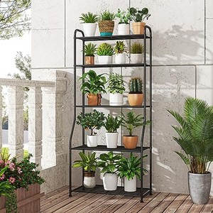 Support de plante en bois de manguier et fer industriel |   Étagère de présentation multi-niveaux en gros - Product Image 6