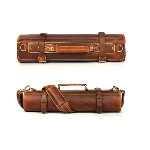 Premium Handmade Genuine Leather <b>Roll</b> Bag – Vintage Travel & <b>Tool</b> Carry Case with Adjustable Strap - Product Image 3
