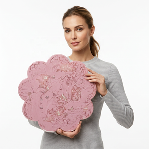 Tabla de Cortar de Resina de la Colección Hecha a Mano, 1.5 cm de Grosor, Diseño Marmoleado Rosa, Antideslizante, Apta para Lavavajillas, Paquete Individual - Product Image 1