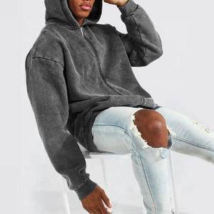 NOUVEAU Pull Homme Personnalisé Imprimé Automne Oversize Sans Poches Épaules Tombantes Mélange Polyester/Coton Écologique Gris Acide - Product Image 3