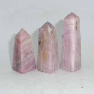 หินคุนไซต์สีชมพูธรรมชาติทรงโอเบลิสก์ หินคริสตัลขัดเงาสำหรับบำบัด พลังงานเรกิ การทำสมาธิ ตกแต่งตามหลักฮวงจุ้ย จากราชสถาน - Product Image 2
