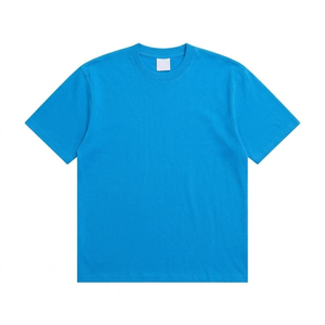Camiseta de algodón beige vintage de corte holgado para hombre, diseño liso, manga corta, hombros caídos, estilo streetwear. - Product Image 1