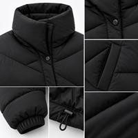 Blouson matelassé pour homme, col montant, bouton unique, coupe-vent, hiver, décontracté, coupe ample, longueur courte, rembourrage en polyester, épais
