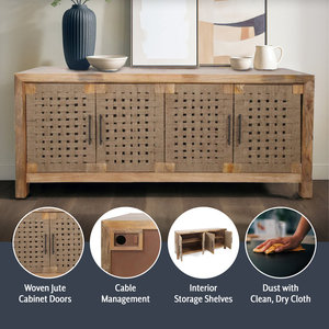 Aparador de Madera de Cuatro Puertas DreamCraft para Sala de Estar, Gabinetes, Vietnam - Product Image 6