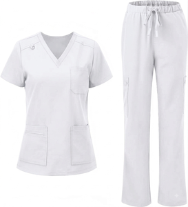 Tenues médicales unisexes en tissu 100 % coton tissé avec logo personnalisé, détection d'aiguilles intégrée, conçues pour les médecins hospitaliers - Vente chaude - Product Image 2