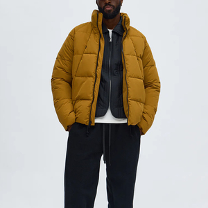 Blouson matelassé uni pour homme – Blouson d'hiver léger pour homme – Blouson matelassé zippé pour homme – Manteau d'hiver décontracté pour l'extérieur - Product Image 2