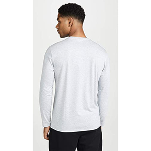 เสื้อยืดคอวีแขนยาวผู้ชาย สีพื้น ผ้าฝ้าย ทรงปกติ สไตล์ลำลอง ผ้าถัก - Product Image 3