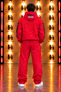 ชุดวอร์มสตรีทแวร์สำหรับผู้ชาย ชุดเสื้อฮู้ดมีซิปพิมพ์ลายกราฟิก กางเกงวอร์มสไตล์วินเทจ ขาดๆ แบบโอเวอร์ไซส์ ชุดลำลองแนวสปอร์ต - Product Image 4