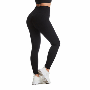 Leggings Deportivos Personalizados con Logotipo, Cintura Alta, Largos, Sólidos, Elásticos en Cuatro Direcciones, Ecológicos, para Gimnasio y Fitness, Sin Costuras - Product Image 1