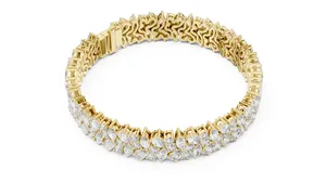 Pulsera de Diamantes Cultivados en Laboratorio con Corte Esmeralda de 13.5CTW, Diseño Vintage, Oro Blanco de 14K, Certificado IGI - Product Image 3