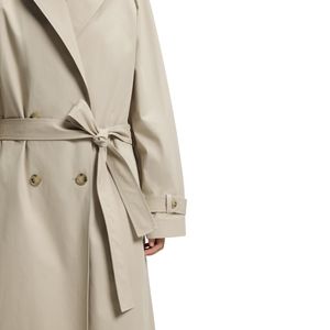 Manteau trench élégant et simple de style coréen, double boutonnage, mi-long, pour femme, idéal pour l'hiver, vente en gros. - Product Image 3