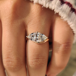 แหวนทองประดับเพชรทรงมาร์คีส์หรูหรา ฝังแบบบายพาส เพชรเพาะเลี้ยงสำหรับเจ้าสาว ขายส่งออนไลน์ - Product Image 2