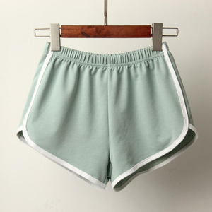 Shorts de Punto Rosa para Mujer, Cintura Alta, con Franja Lateral, Cintura Elástica, Estilo Casual, Transpirables, de Spandex y Poliéster - Product Image 3
