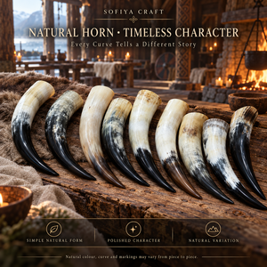SOFIYA CRAFT Corne à boire en corne de buffle naturelle, toucher réel, polie, faite à la main, style viking, tasse à thé, cadeau de mariage - Product Image 1