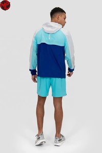 Ensemble de survêtement d'été pour homme avec capuche, coupe-vent léger, short, séchage rapide, respirant, deux pièces, vêtements de sport, logo personnalisé - Product Image 6